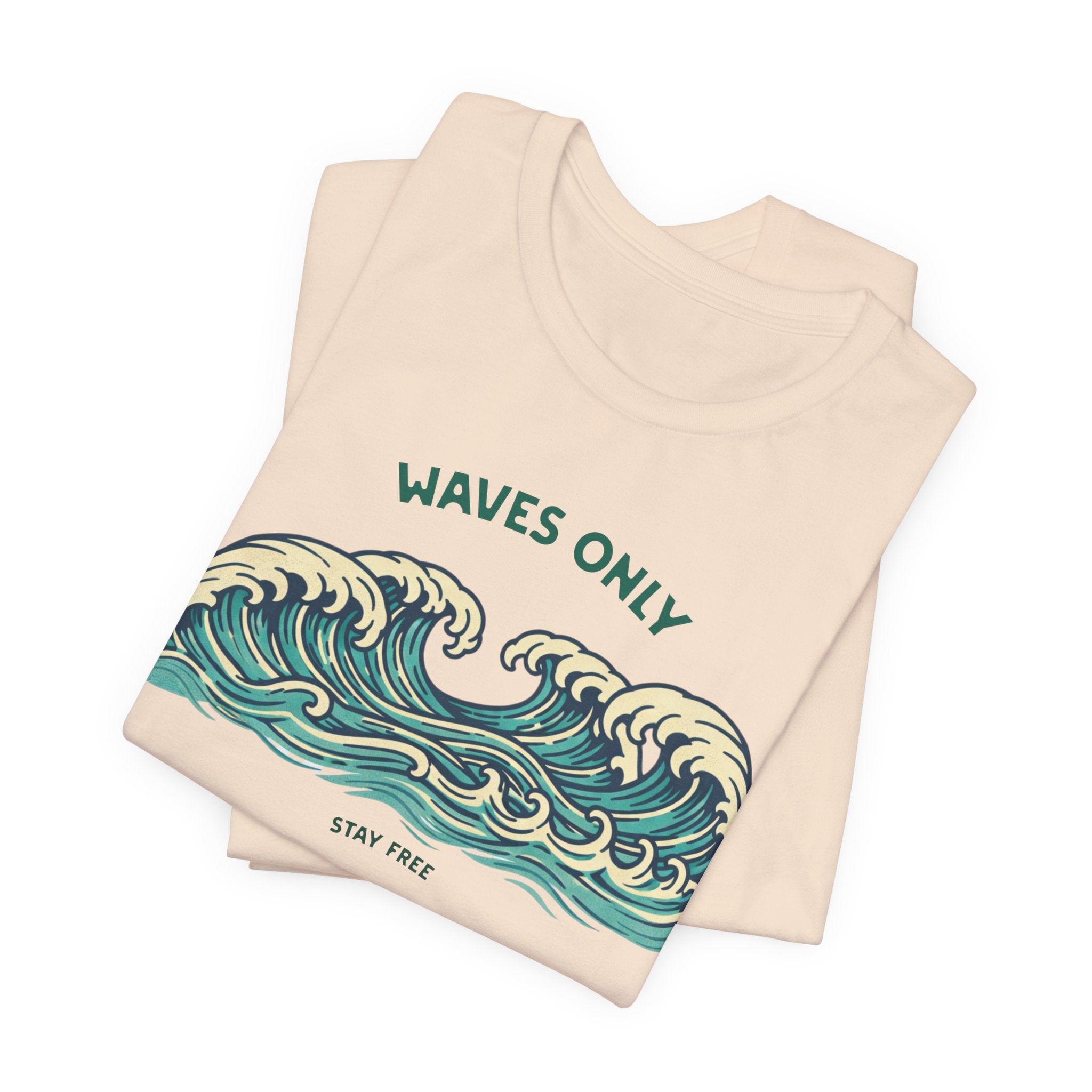 WAVES ONLY - STAY FREE - Vintage Graphic Tee beach graphic tee Marequi Club