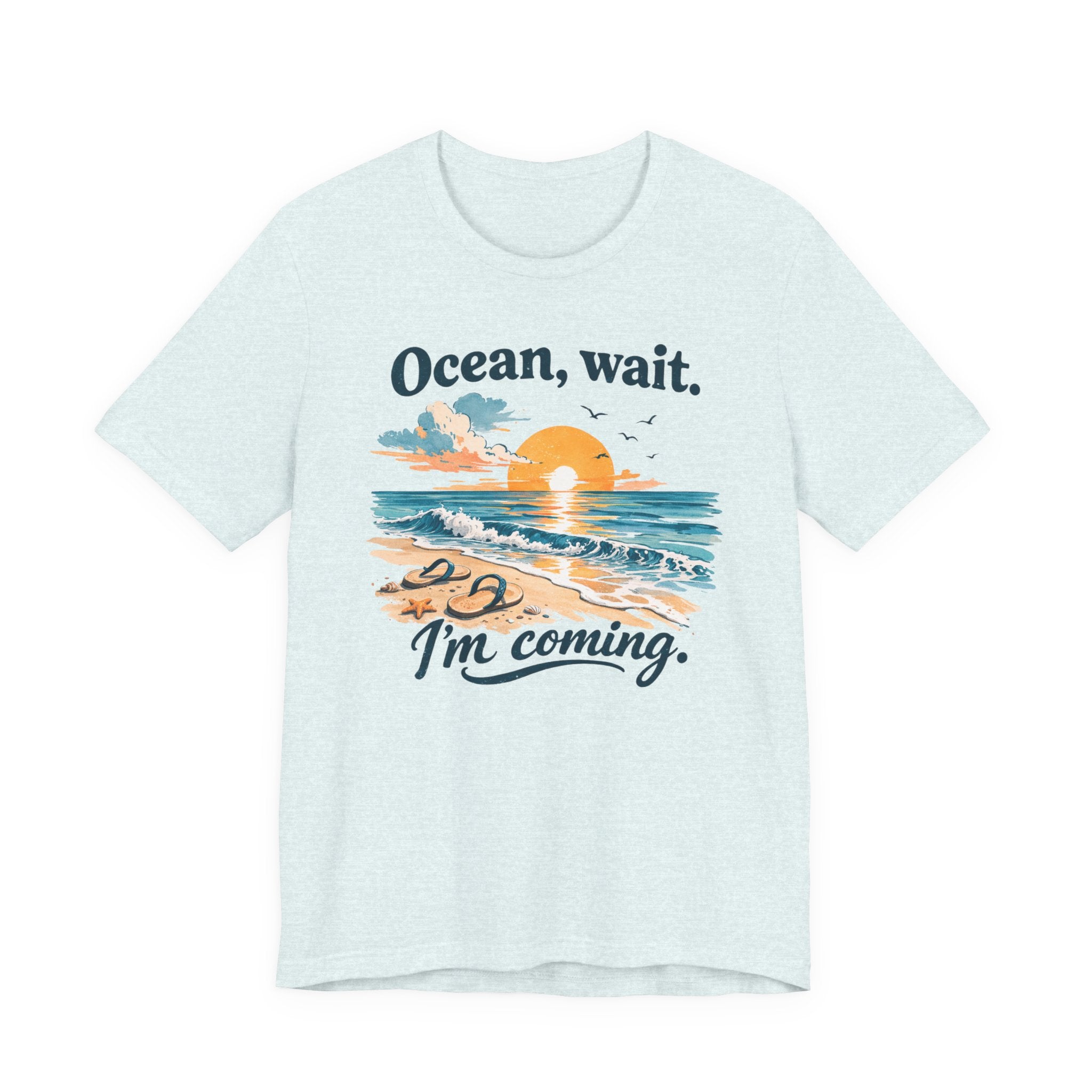 Ocean, Wait I’m Coming Vintage Beach Graphic T-Shirt MARE QUI CLUB