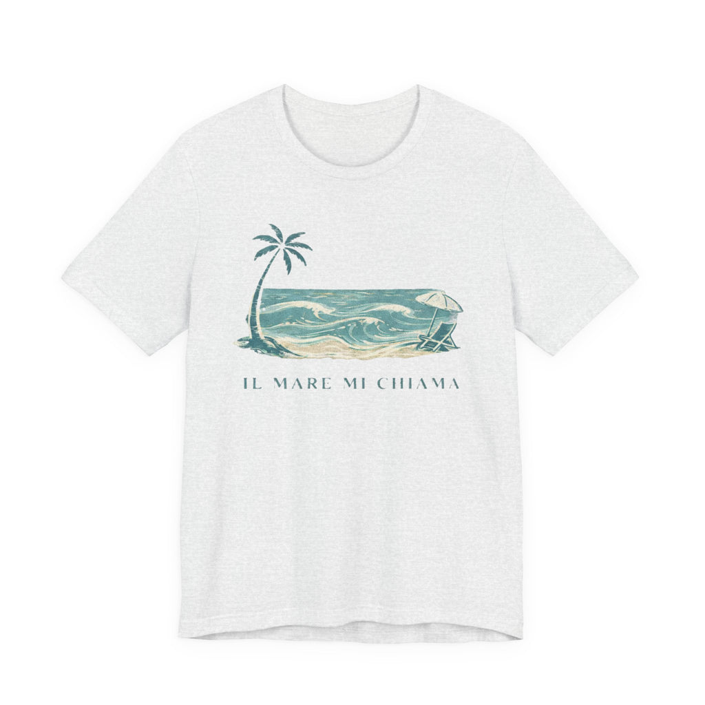 Il Mare Mi Chiama Beach T-Shirt - The Sea Is Calling Me beach graphic tee Marequi Club