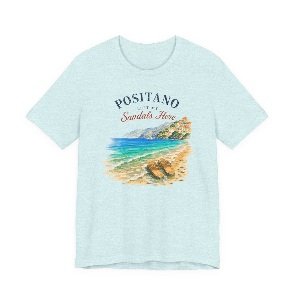 Positano Left My Sandals Here Vintage T-Shirt Amalfi Coast Italy graphic tee Marequi Club