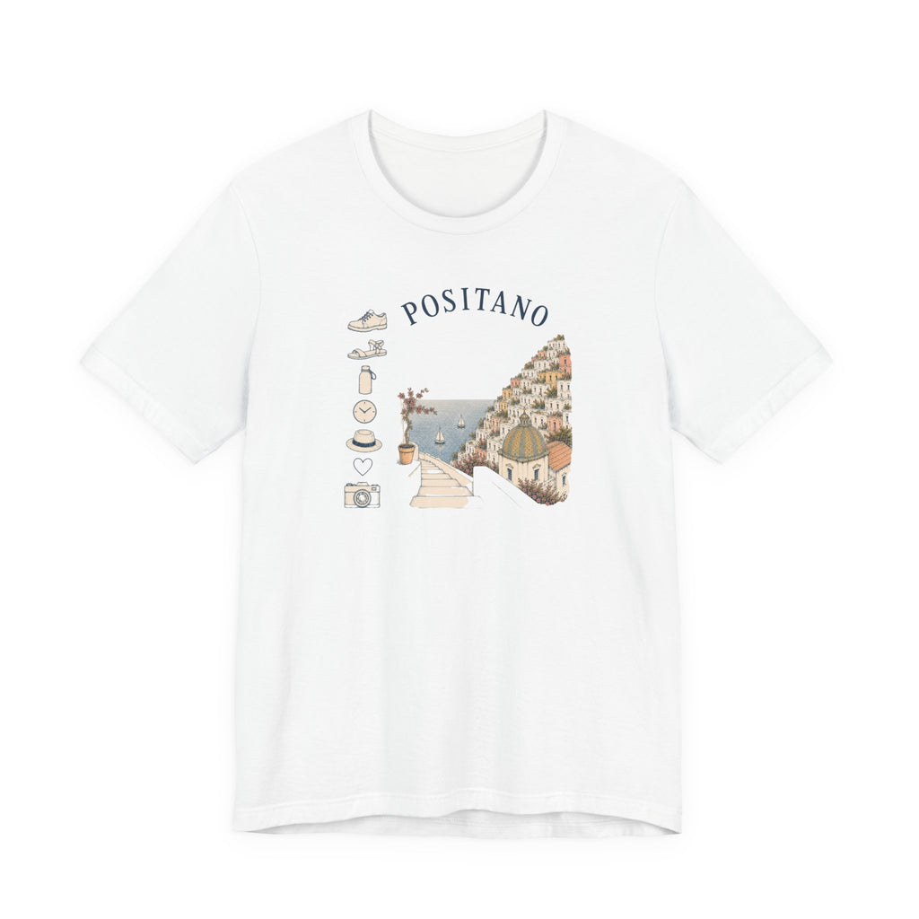 Positano Walking Essentials T-Shirt Amalfi Coast Italy graphic tee Marequi Club