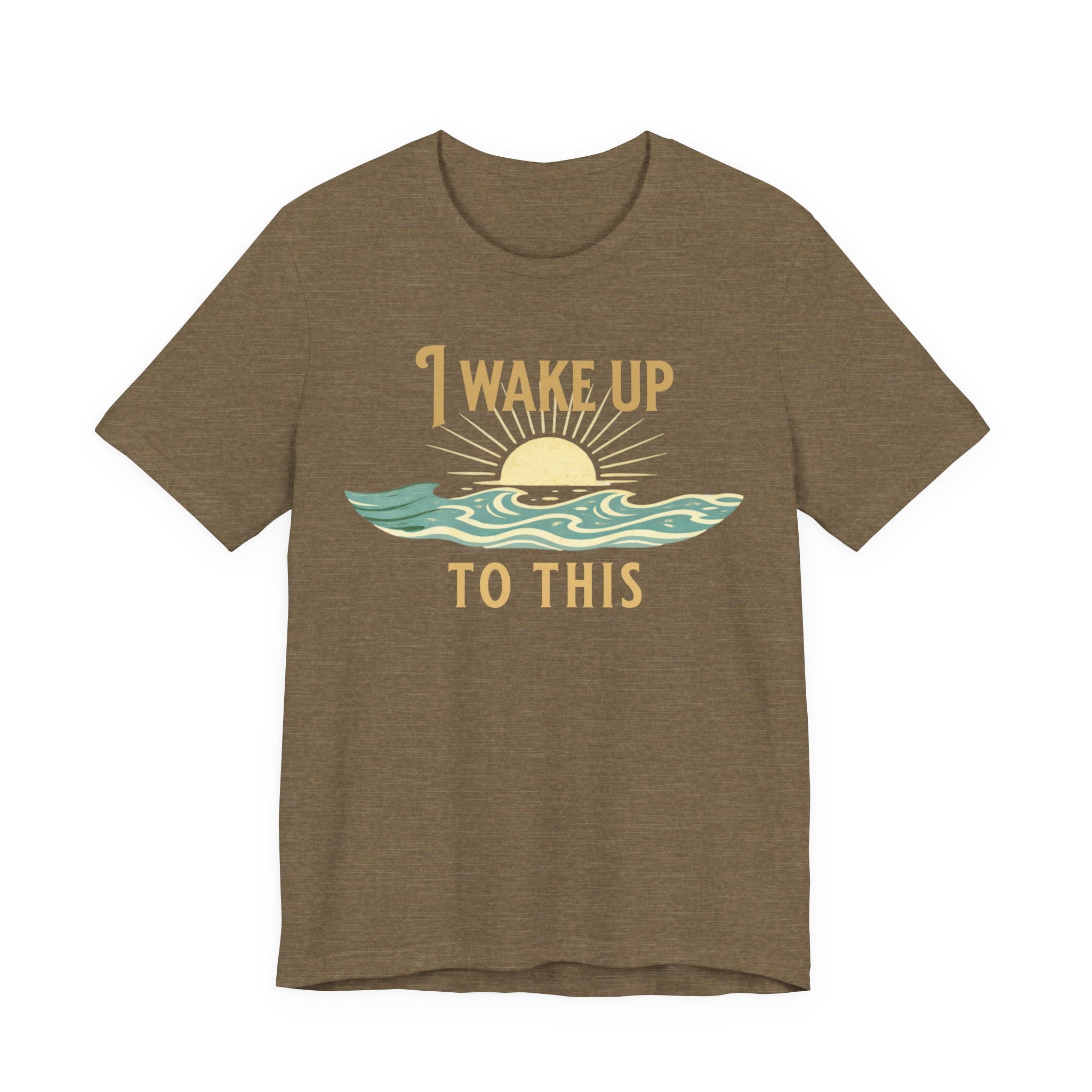 I wake up to this - NO RUSH SUNSET TEE beach graphic tee Marequi Club