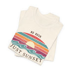 NO RUSH JUST SUNSET T - SHIRT - VINTAGE BEACH GRAPHIC beach graphic tee Marequi Club