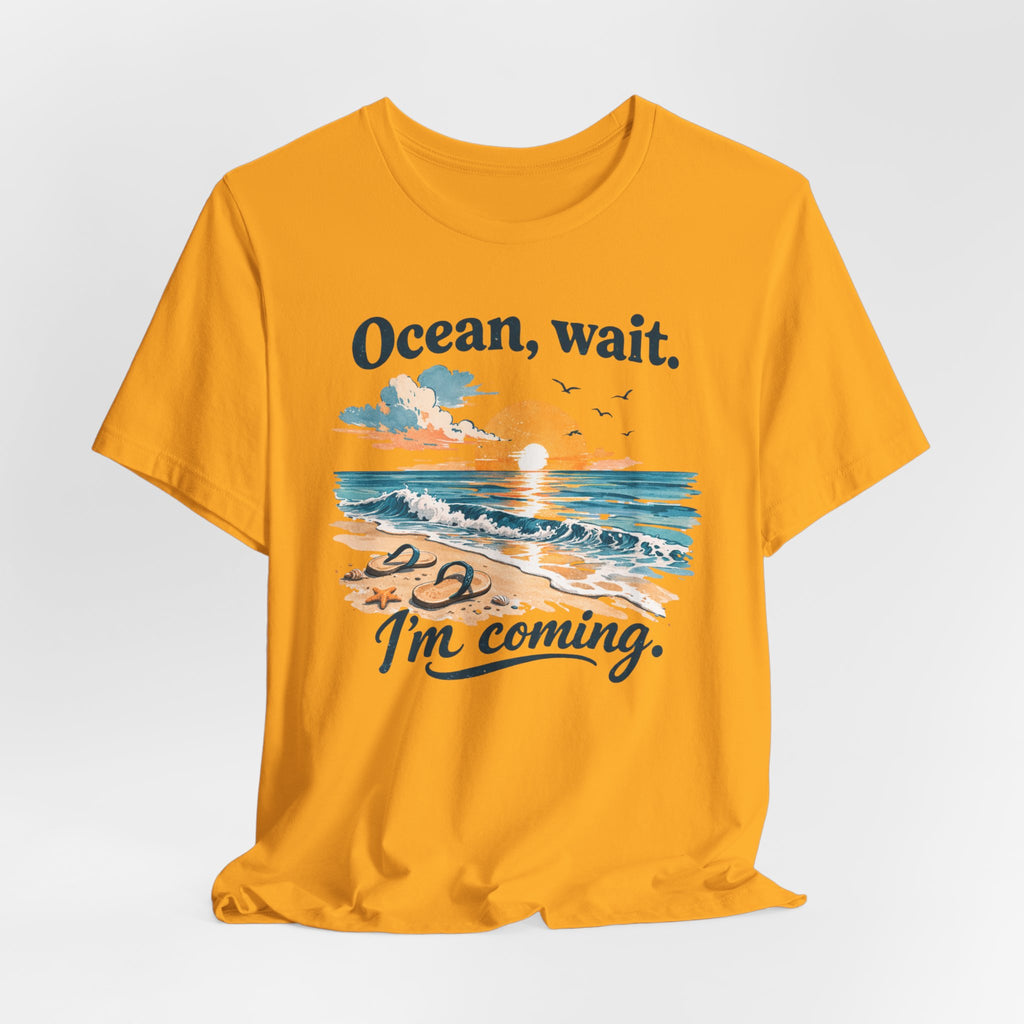 Ocean, Wait I’m Coming Vintage Beach Graphic T-Shirt MARE QUI CLUB