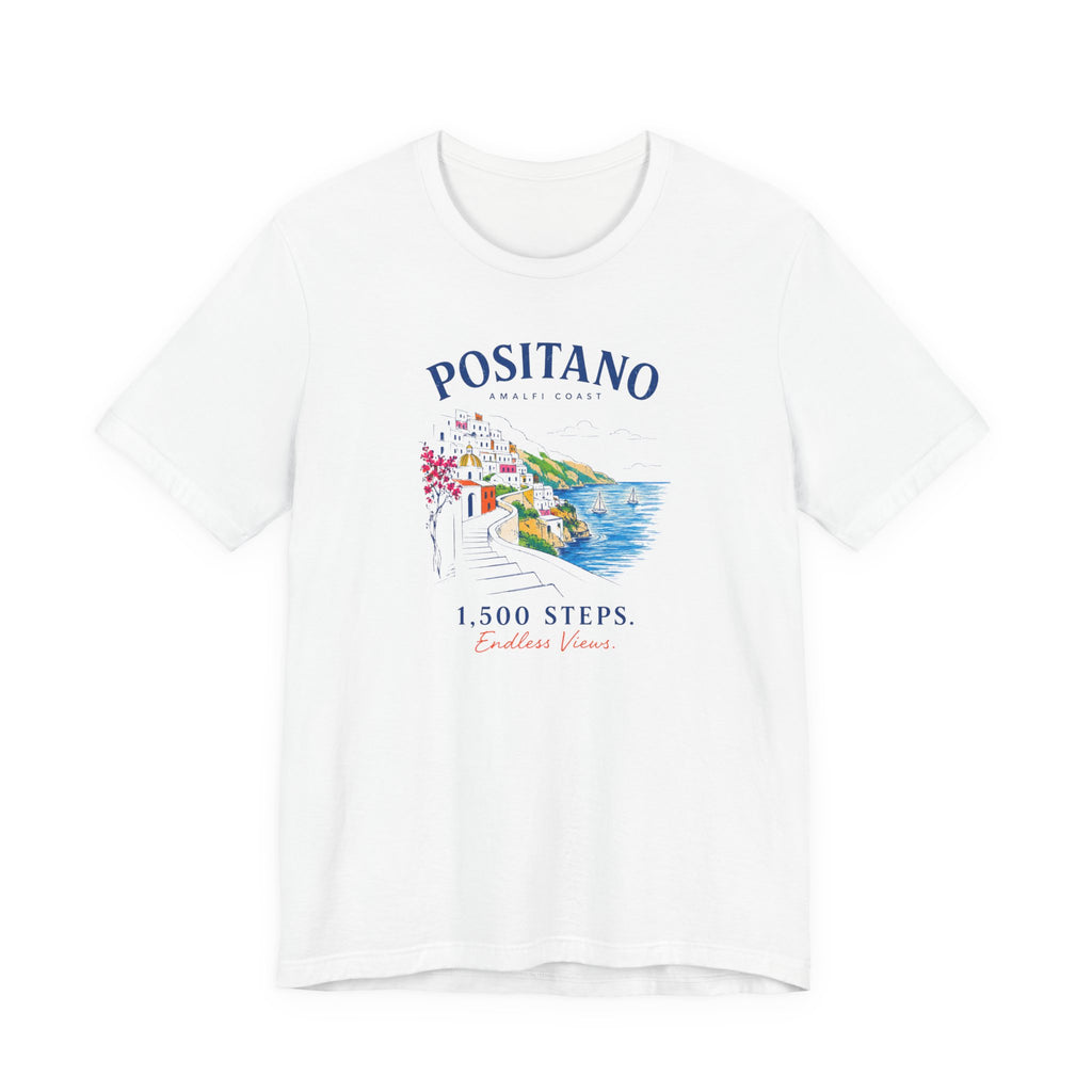 Positano 1,500 Steps T-Shirt Amalfi Coast Italy graphic tee Marequi Club