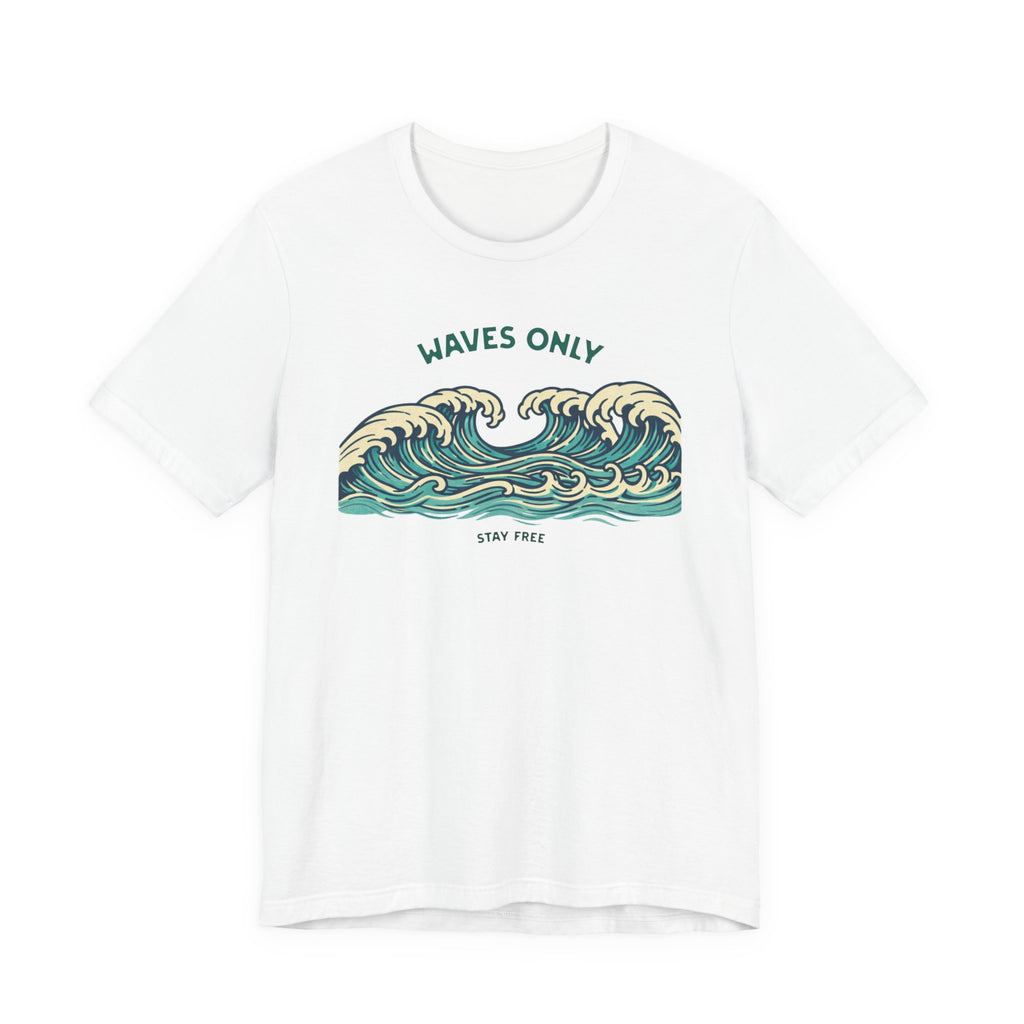 WAVES ONLY - STAY FREE - Vintage Graphic Tee beach graphic tee Marequi Club