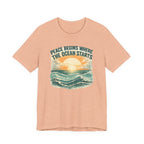 Peace Begins Where the Ocean Starts Vintage Beach beach graphic tee Marequi Club