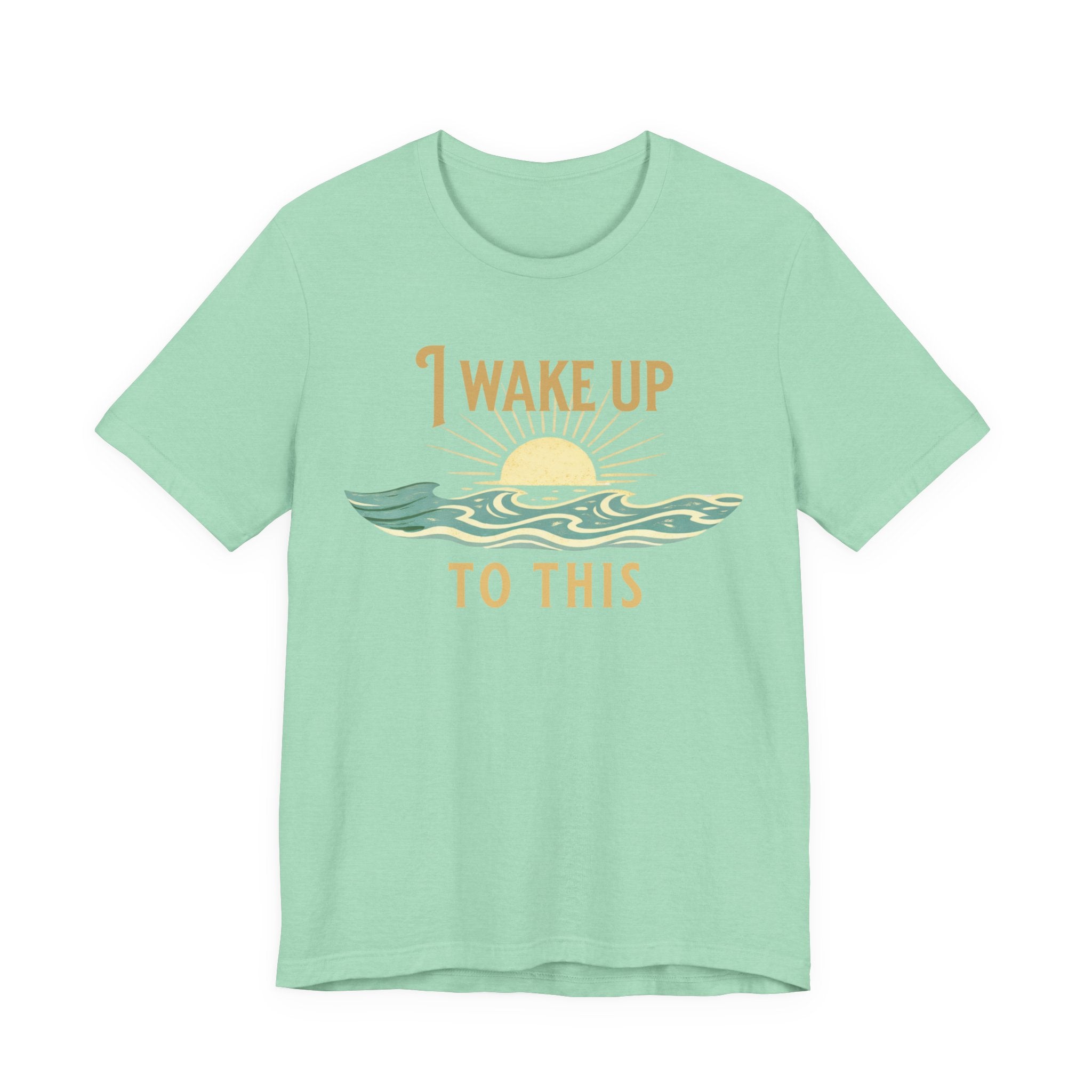 I wake up to this - NO RUSH SUNSET TEE beach graphic tee Marequi Club