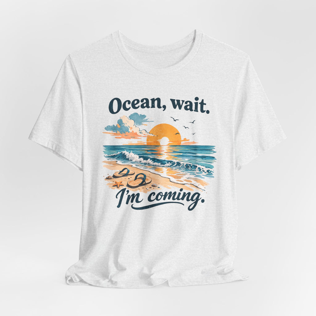 Ocean, Wait I’m Coming Vintage Beach Graphic T-Shirt MARE QUI CLUB