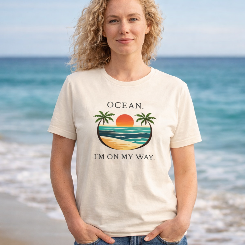 OCEAN, I’M ON MY WAY VINTAGE BEACH GRAPHIC T-SHIRT