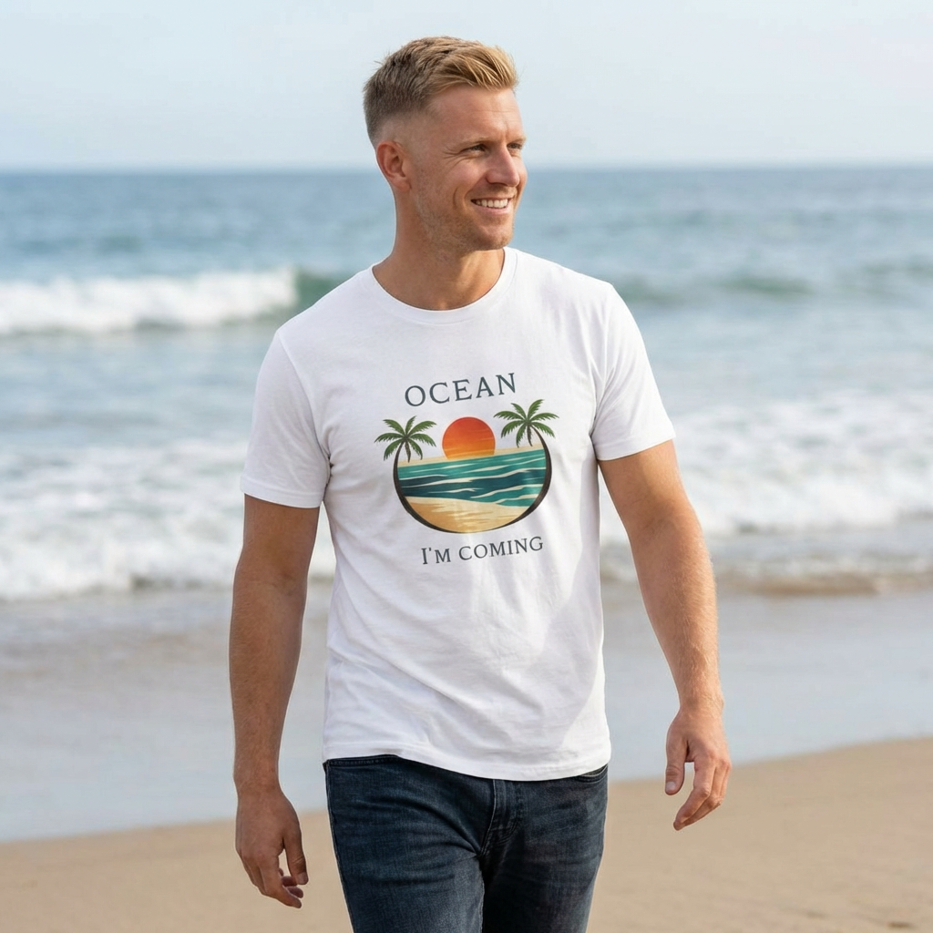Ocean I’m Coming T-Shirt | Vintage Beach Graphic Tee – MARE QUI CLUB