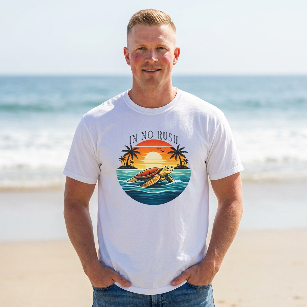 IN NO RUSH T-SHIRT | VINTAGE | BEACH |TURTLE - MARE QUI CLUB