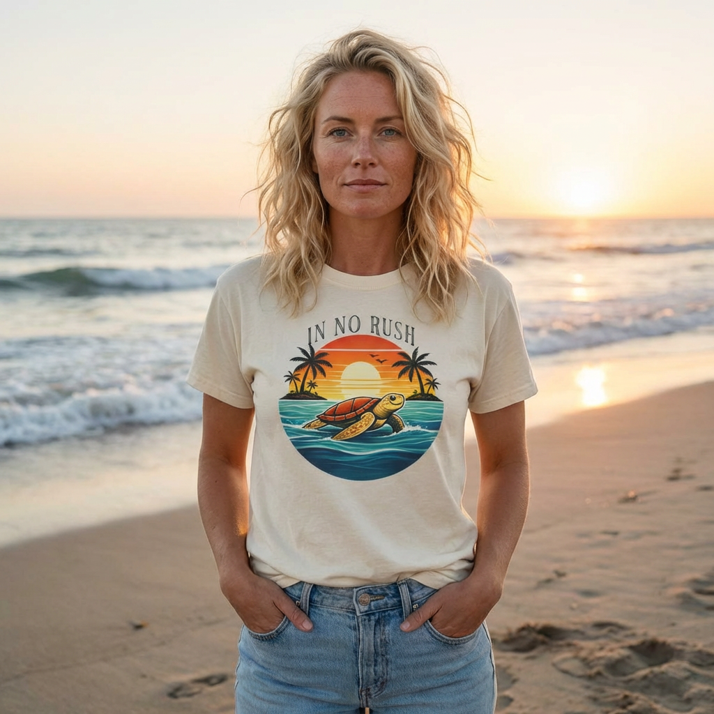 IN NO RUSH T-SHIRT | VINTAGE | BEACH |TURTLE - MARE QUI CLUB