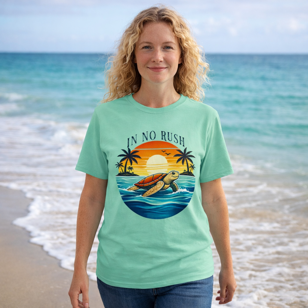IN NO RUSH T-SHIRT | VINTAGE | BEACH |TURTLE - MARE QUI CLUB