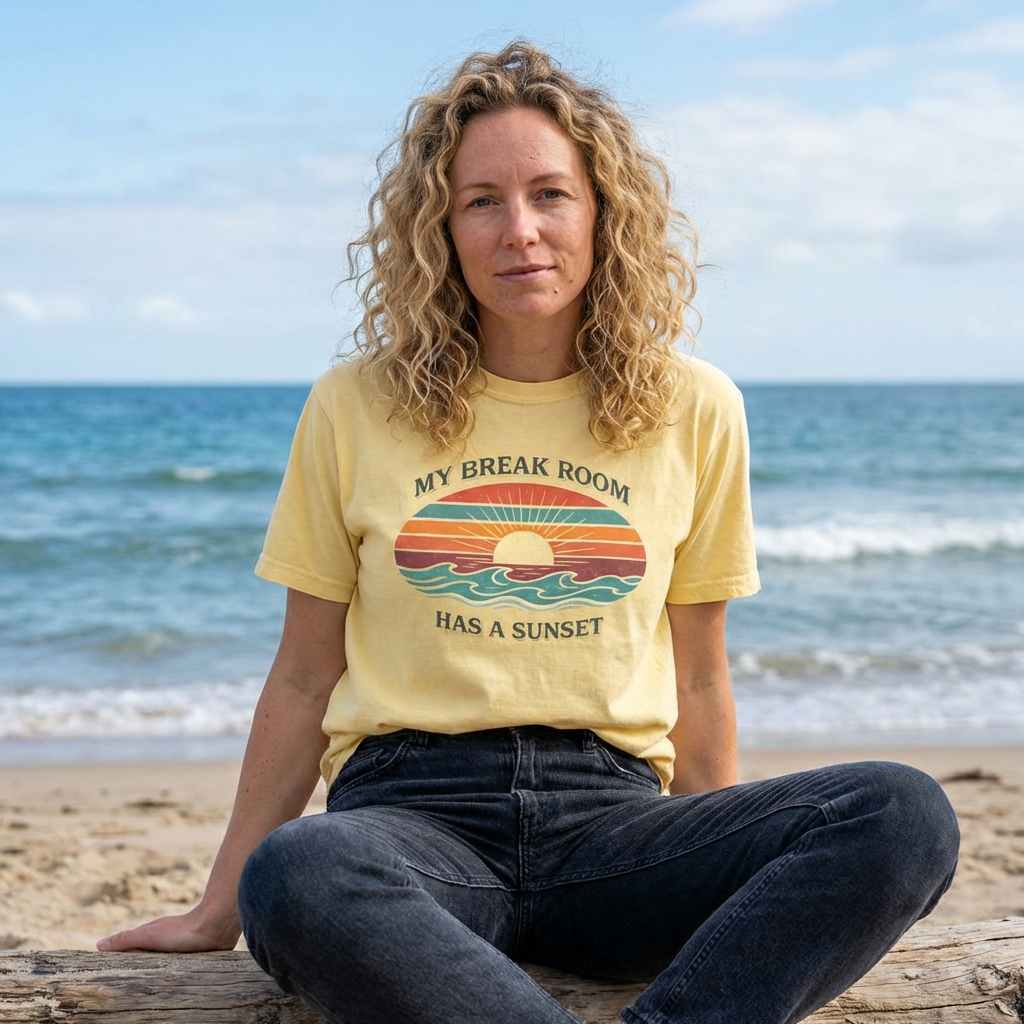 MY BREAK ROOM HAS A SUNSET T-SHIRT | VINTAGE - MARE QUI CLUB