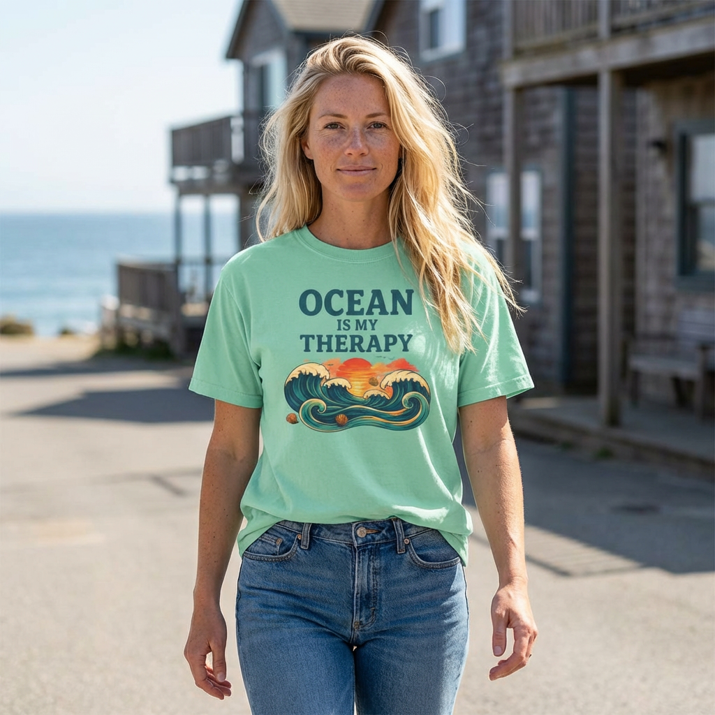 OCEAN IS MY THERAPY - VINTAGE WAVE T-SHIRT