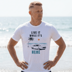 Live It While It’s Here – Coastal Beach T-Shirt beach graphic tee Marequi Club