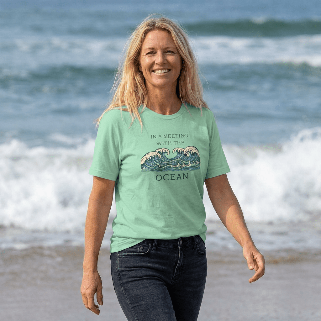 Ocean Waves - OCEAN MEETING T - SHIRT beach graphic tee Marequi Club