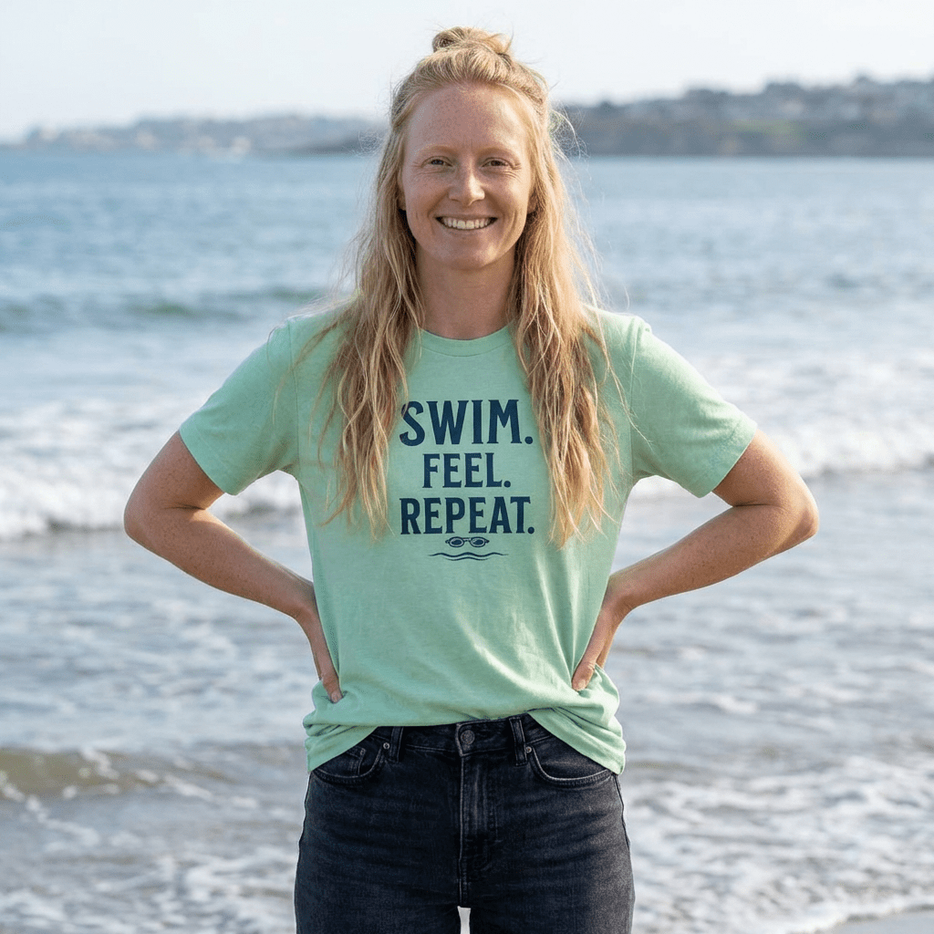 SWIM. FEEL. REPEAT. T-Shirt beach graphic tee Marequi Club