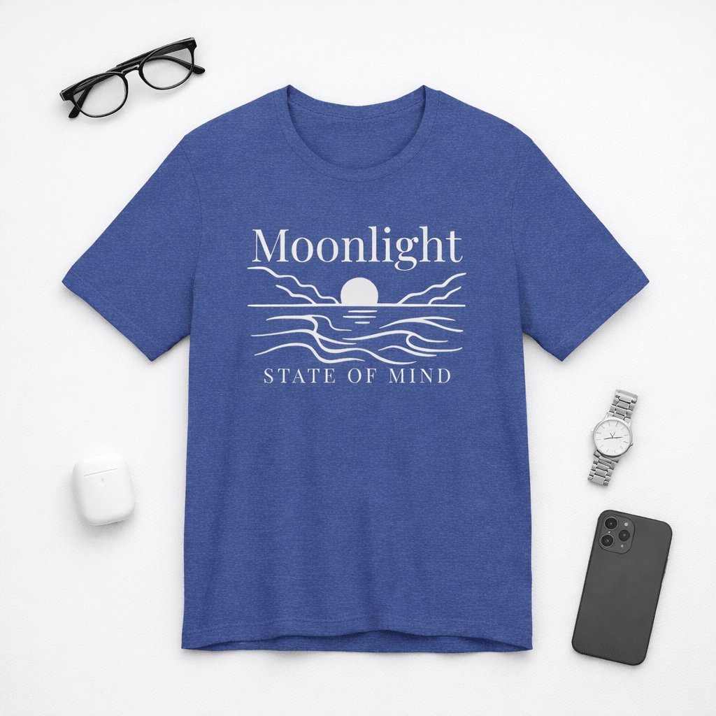 Moonlight State of Mind T-Shirt - Moon & Waves beach graphic tee Marequi Club