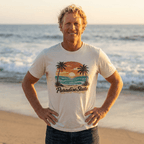 Paradise State Beach T-Shirt - Vintage Sunset Palm Graphic beach graphic tee Marequi Club