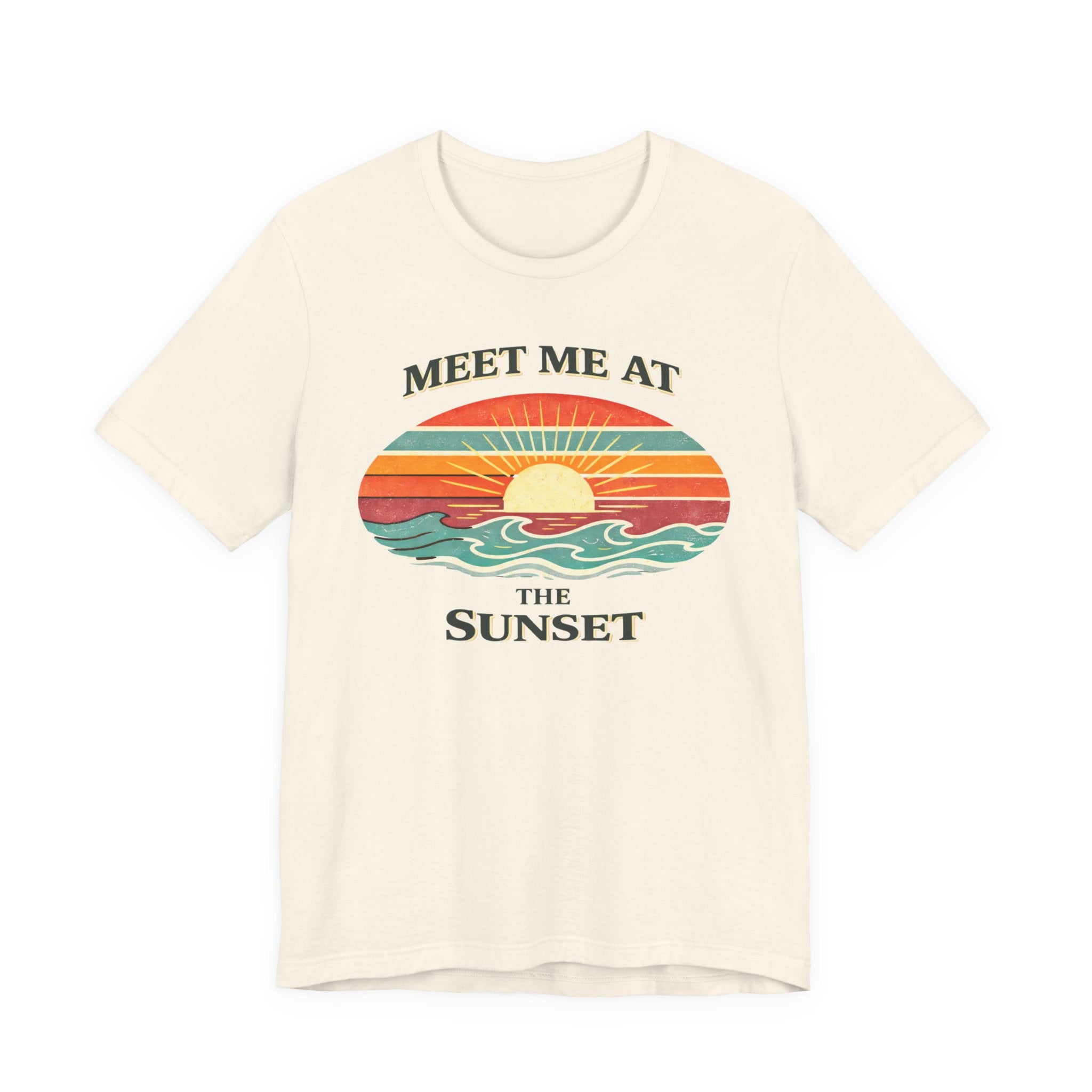 MEET ME AT THE SUNSET T - SHIRT - VINTAGE BEACH GRAPHIC beach graphic tee Marequi Club