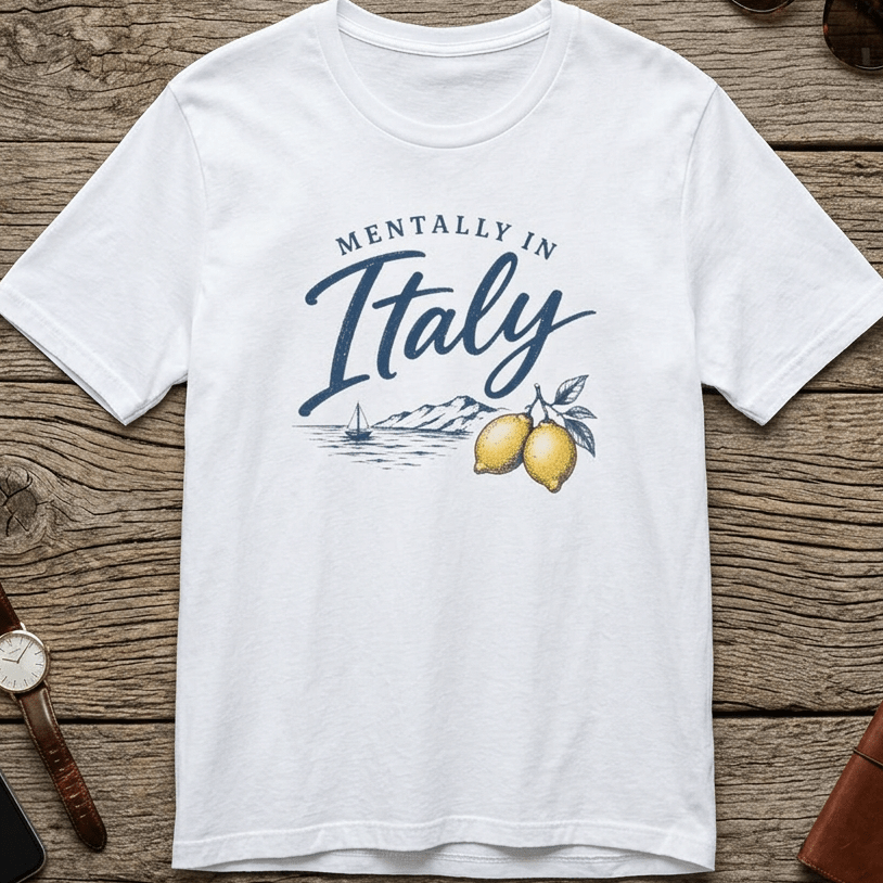 Mentally in Italy T-Shirt - Italian Vacation beach graphic tee Marequi Club