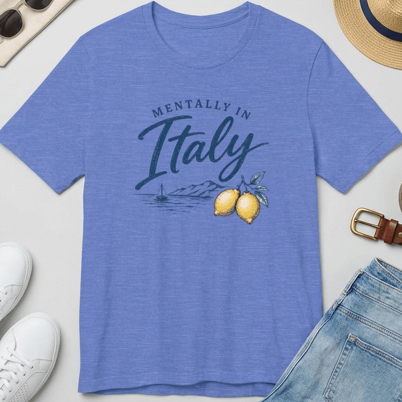 Mentally in Italy T-Shirt - Italian Vacation beach graphic tee Marequi Club
