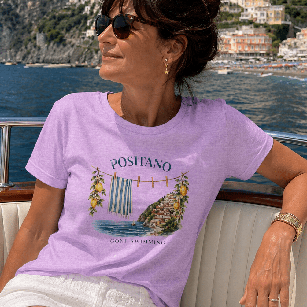 Positano Gone Swimming Vintage Amalfi Coast T-Shirt 🇮🇹 Amalfi Coast Italy graphic tee Marequi Club