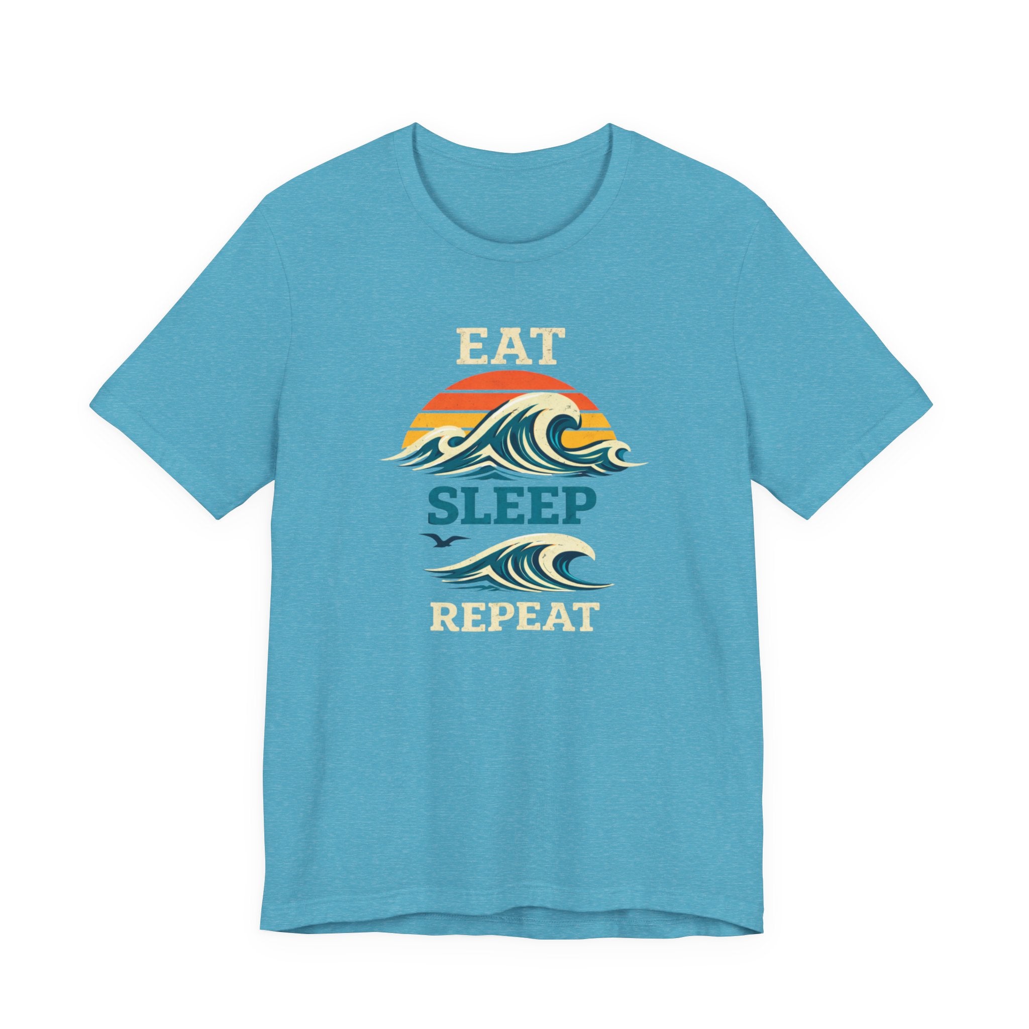 Eat Sleep Repeat T-Shirt - Vintage Wave Beach beach graphic tee Marequi Club
