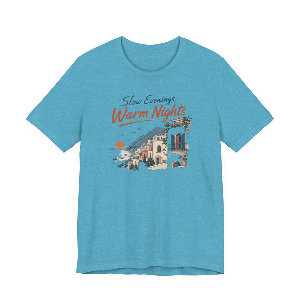 Slow Evenings, Warm Nights - Vintage Positano T-Shirt Amalfi Coast Italy graphic tee Marequi Club