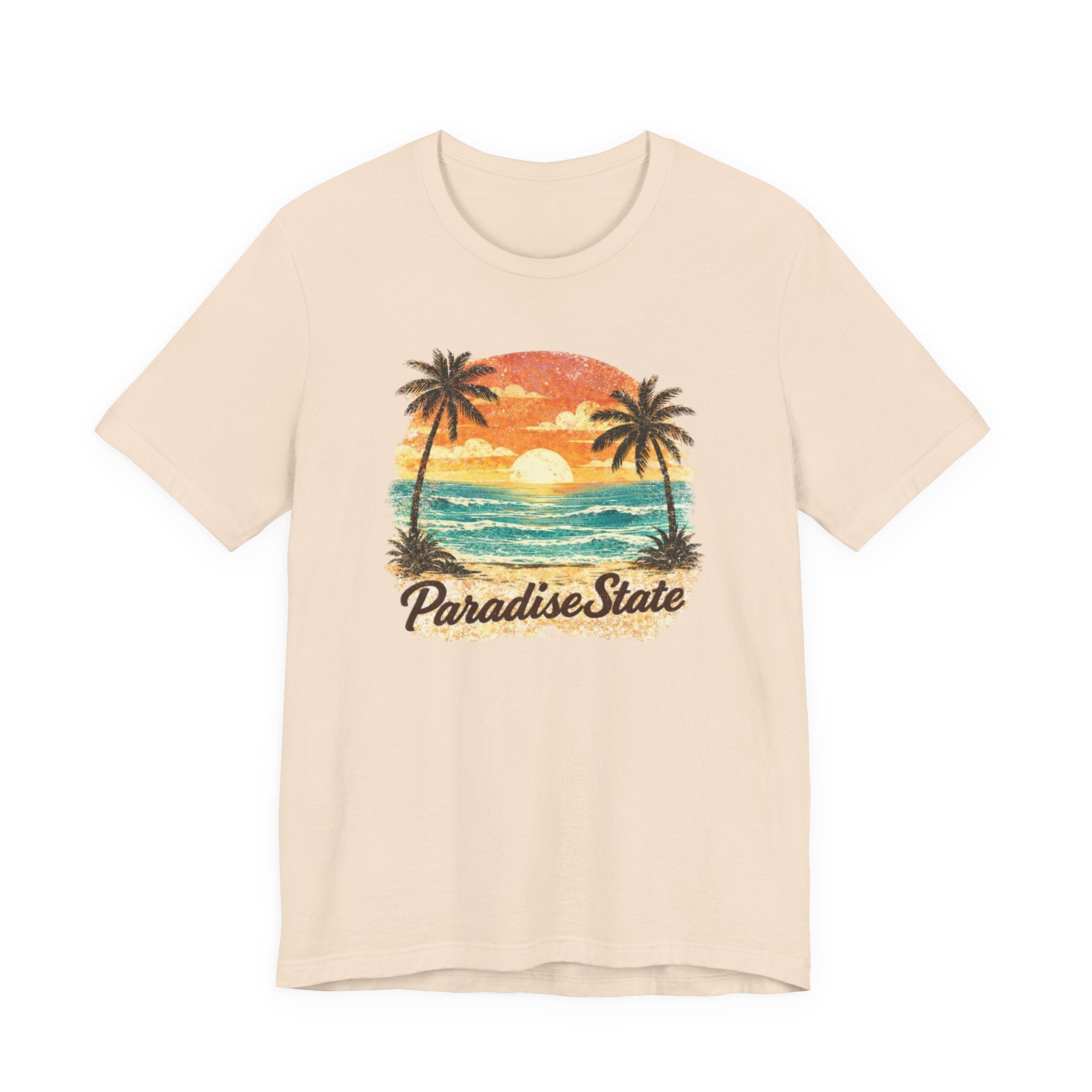 Paradise State Beach T-Shirt - Vintage Sunset Palm Graphic beach graphic tee Marequi Club