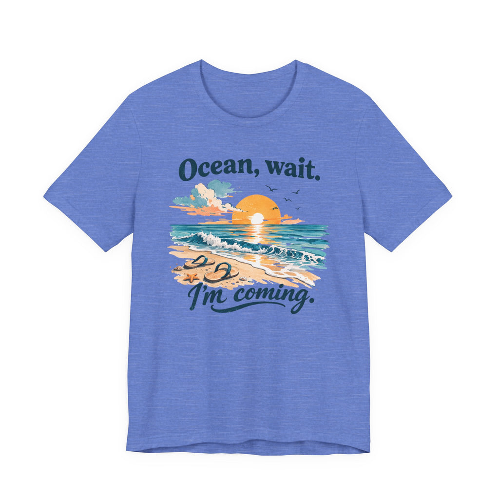 Ocean, Wait I’m Coming Vintage Beach Graphic T-Shirt MARE QUI CLUB