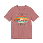 MEET ME AT THE SUNSET T - SHIRT - VINTAGE BEACH GRAPHIC beach graphic tee Marequi Club