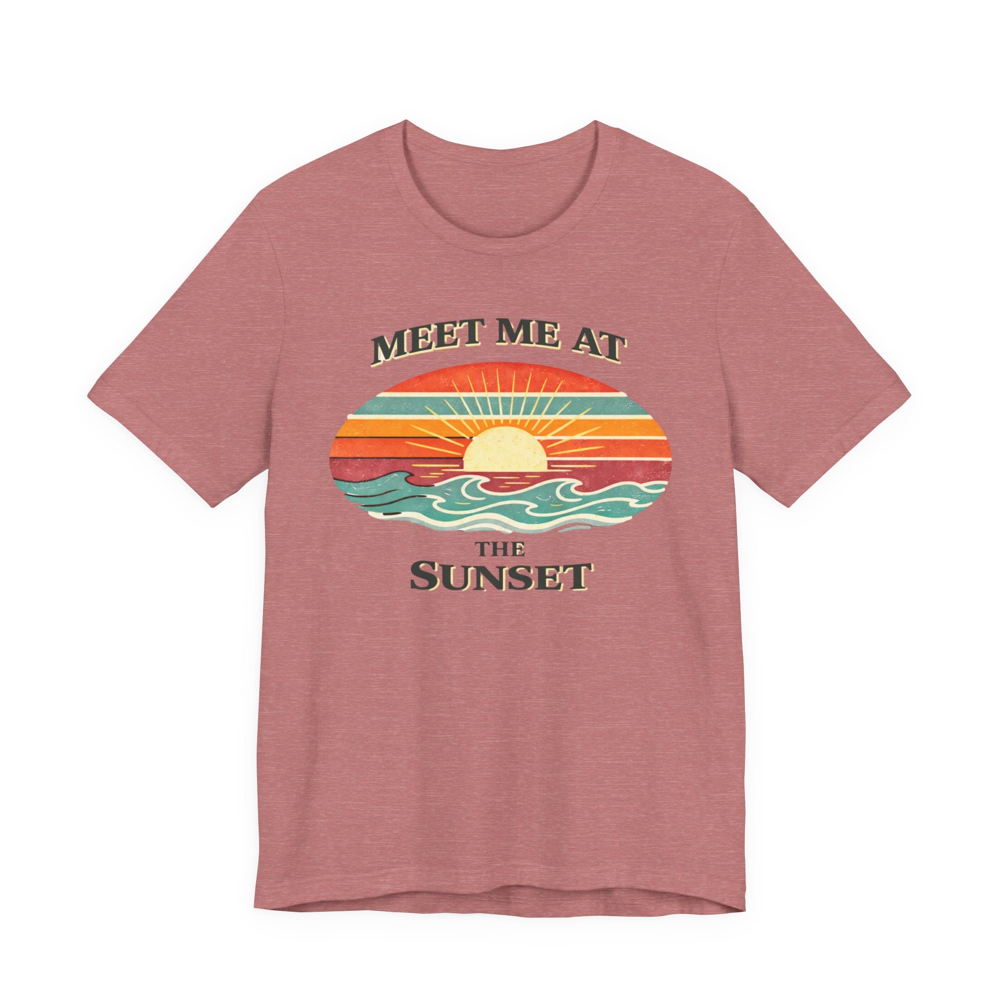 MEET ME AT THE SUNSET T - SHIRT - VINTAGE BEACH GRAPHIC beach graphic tee Marequi Club