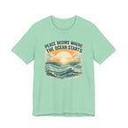 Peace Begins Where the Ocean Starts Vintage Beach beach graphic tee Marequi Club