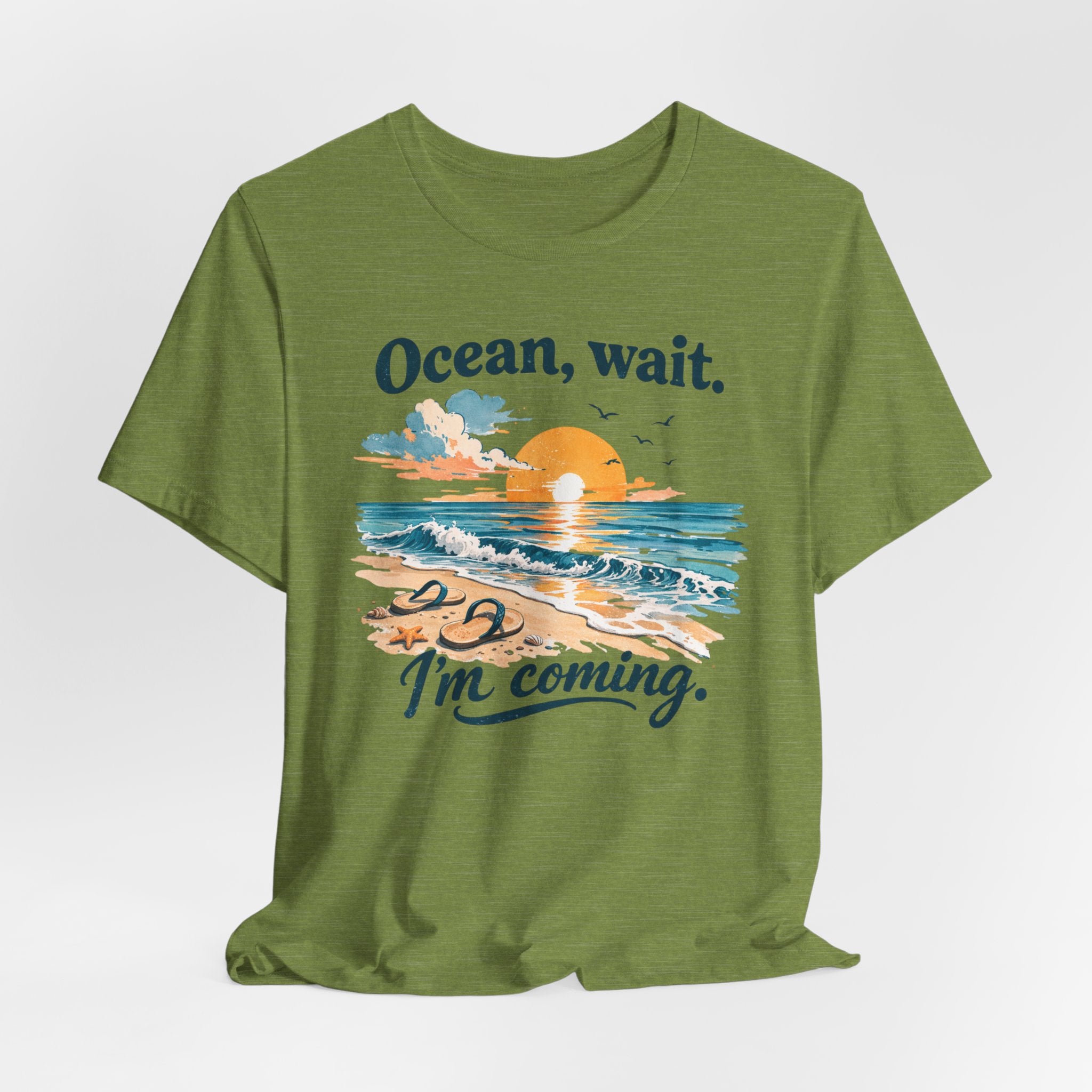 Ocean, Wait I’m Coming Vintage Beach Graphic T-Shirt MARE QUI CLUB