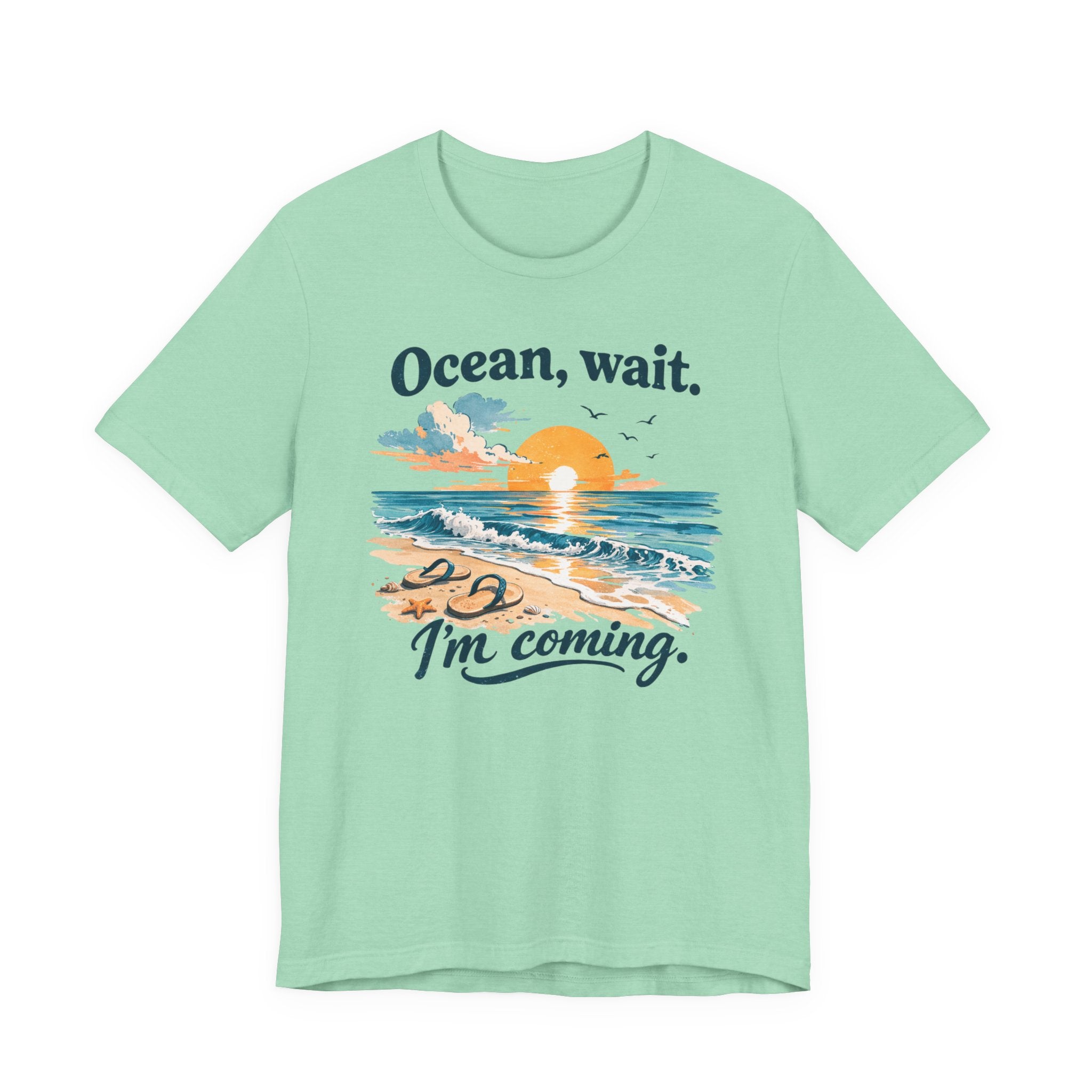 Ocean, Wait I’m Coming Vintage Beach Graphic T-Shirt MARE QUI CLUB