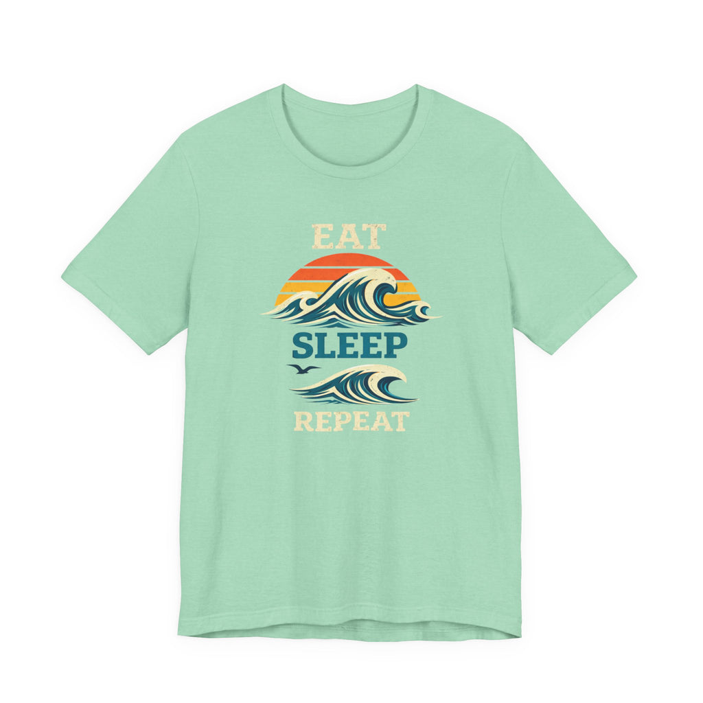 Eat Sleep Repeat T-Shirt - Vintage Wave Beach beach graphic tee Marequi Club