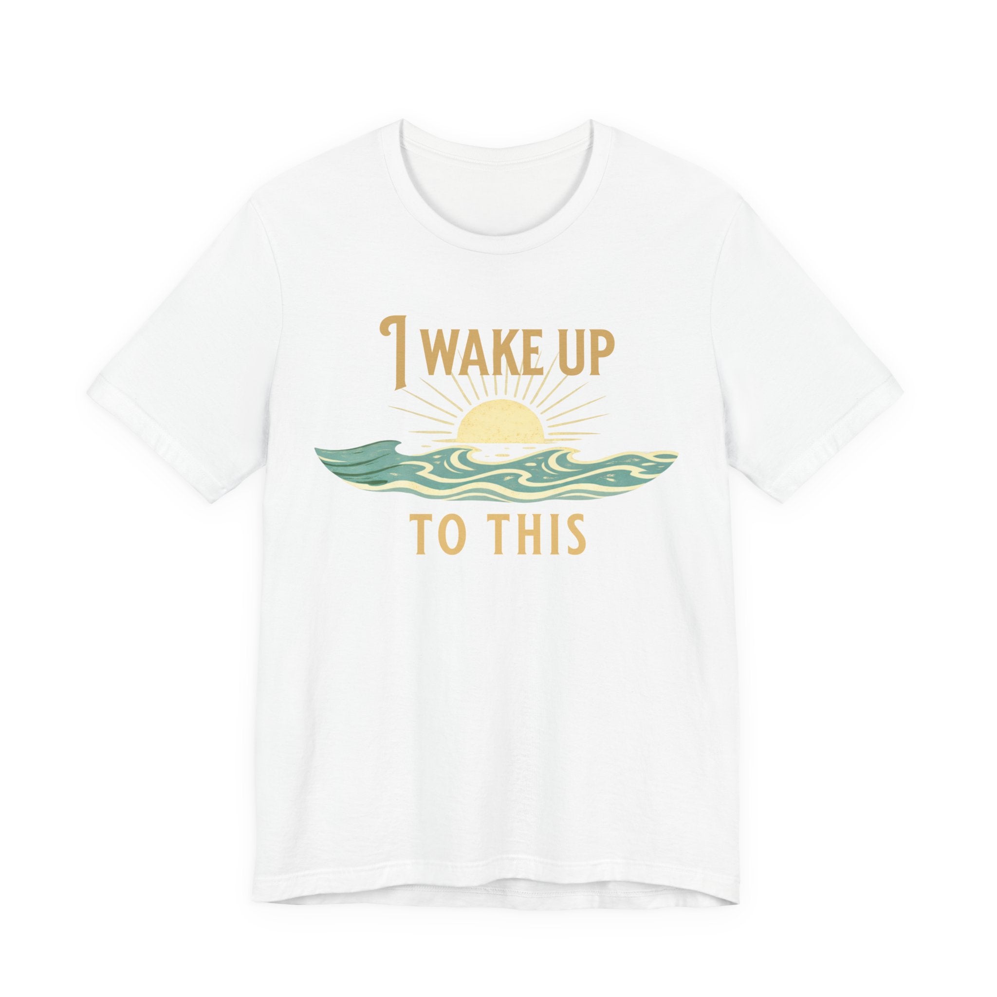 I wake up to this - NO RUSH SUNSET TEE beach graphic tee Marequi Club