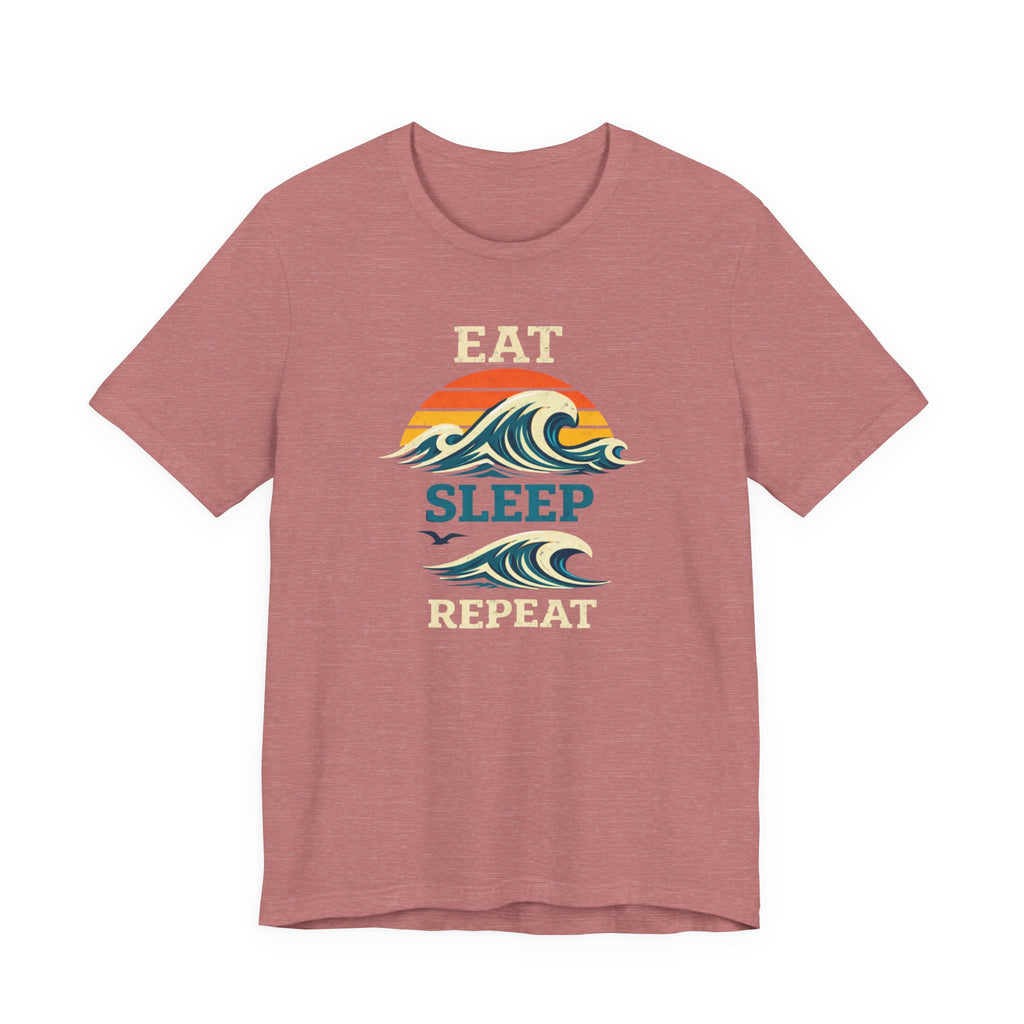 Eat Sleep Repeat T-Shirt - Vintage Wave Beach beach graphic tee Marequi Club