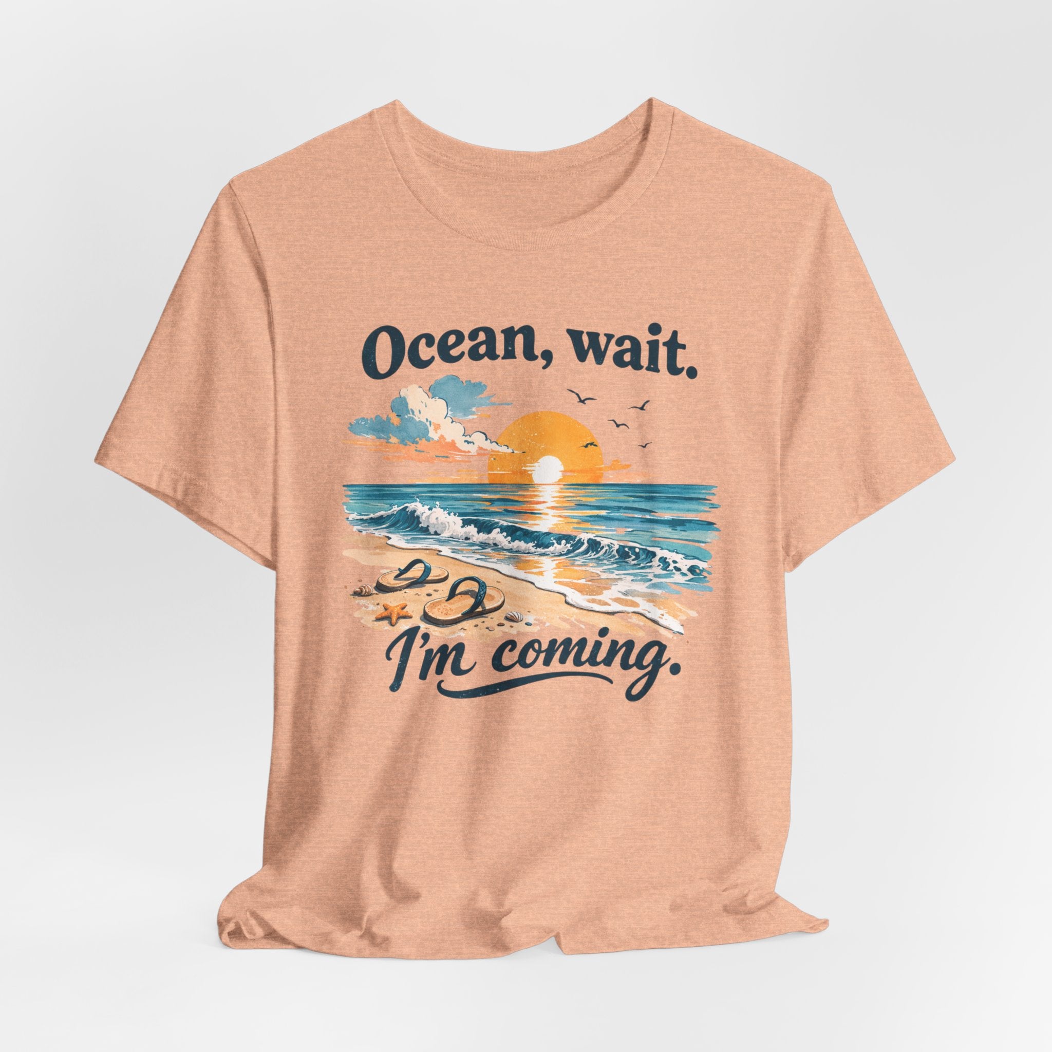 Ocean, Wait I’m Coming Vintage Beach Graphic T-Shirt MARE QUI CLUB