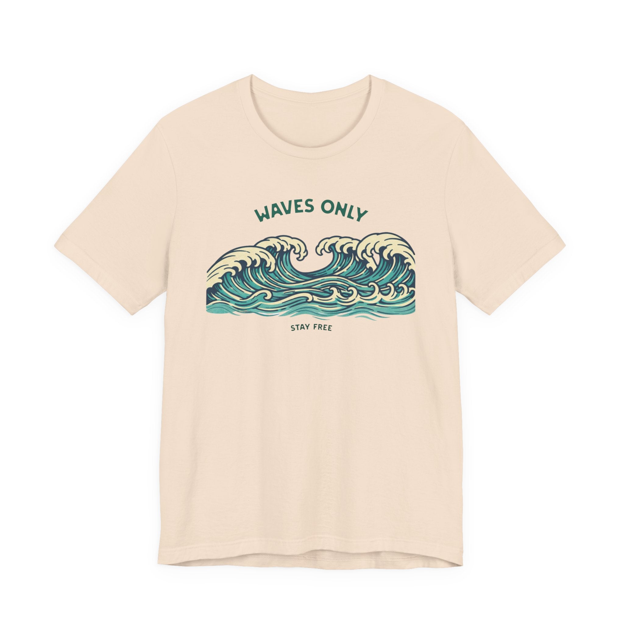 WAVES ONLY - STAY FREE - Vintage Graphic Tee beach graphic tee Marequi Club