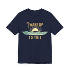 I wake up to this - NO RUSH SUNSET TEE beach graphic tee Marequi Club