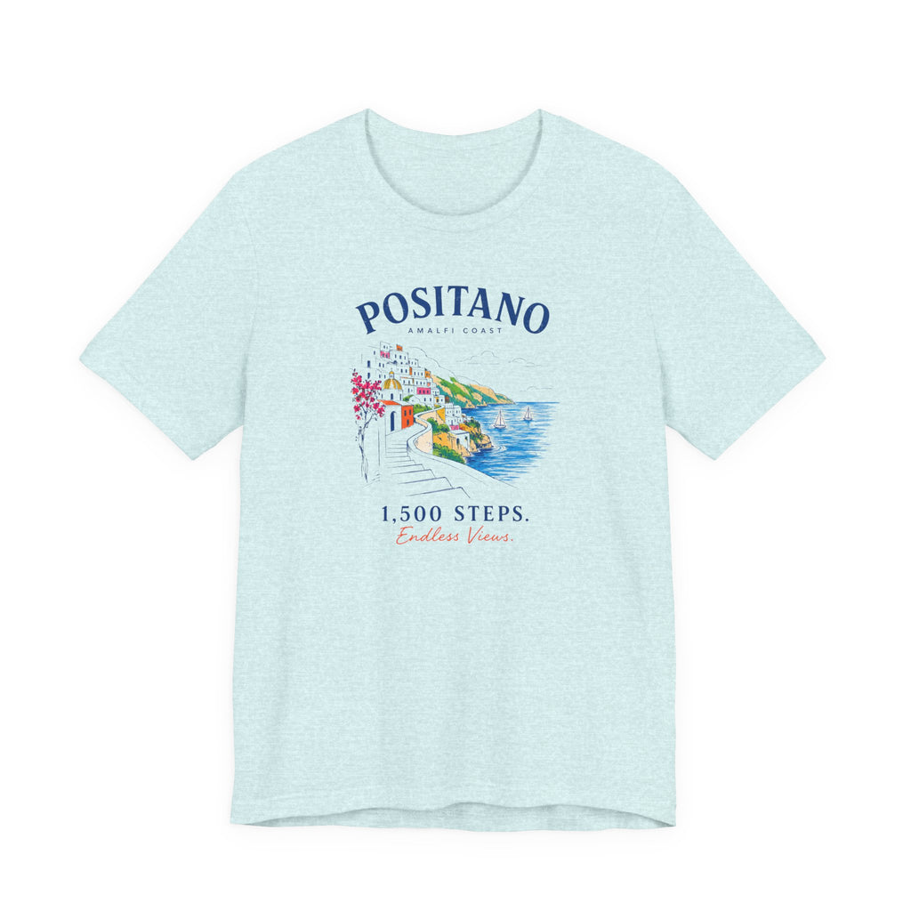Positano 1,500 Steps T-Shirt Amalfi Coast Italy graphic tee Marequi Club