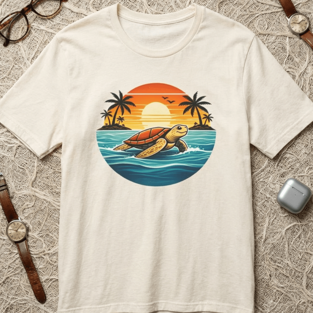 Ocean Peace Turtle Tee - Tropical Beach Graphic Tee beach graphic tee Marequi Club
