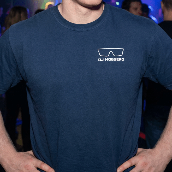 DJ Moggero Minimal Sunglasses Logo T-Shirt beach graphic tee Marequi Club