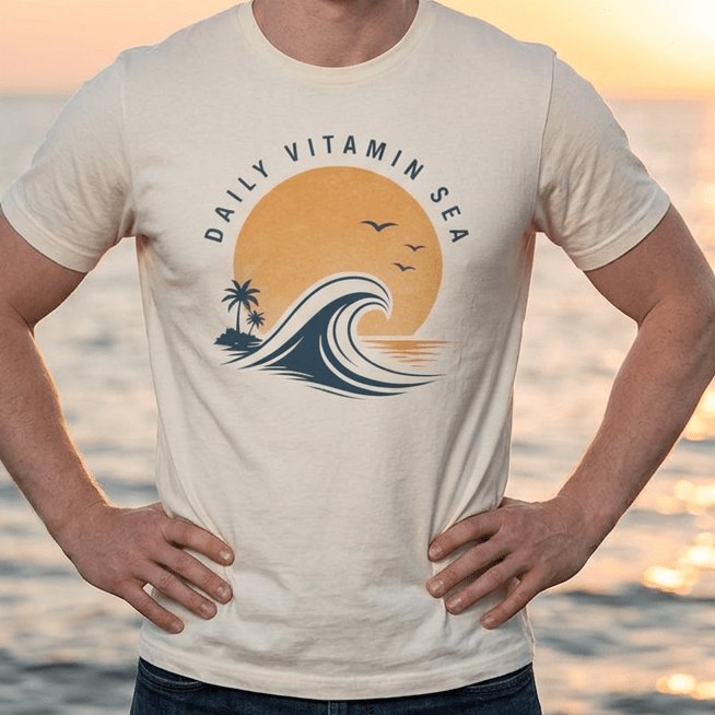 Daily Vitamin Sea Sunset Tee beach graphic tee Marequi Club