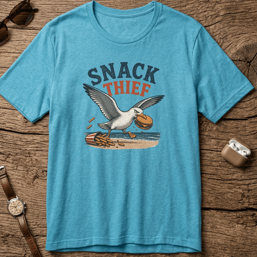 Snack Thief Seagull T-Shirt - Funny Ocean Beach Tee beach graphic tee Marequi Club
