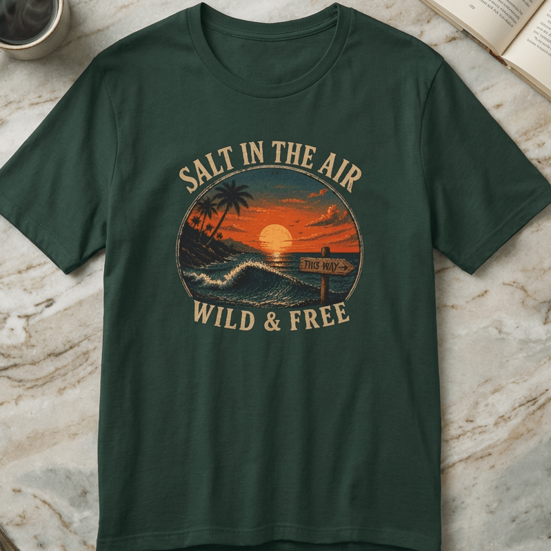 Salt in the Air - This Way T-Shirt beach graphic tee Marequi Club
